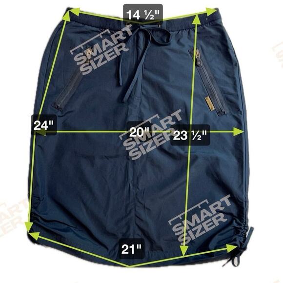 Liz Claiborne Navy Blue Cotton/Nylon Drawstring Utility Beach Skirt Size M - Picture 7 of 7